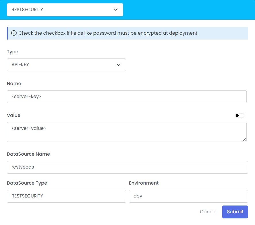 API-KEY security configuration
